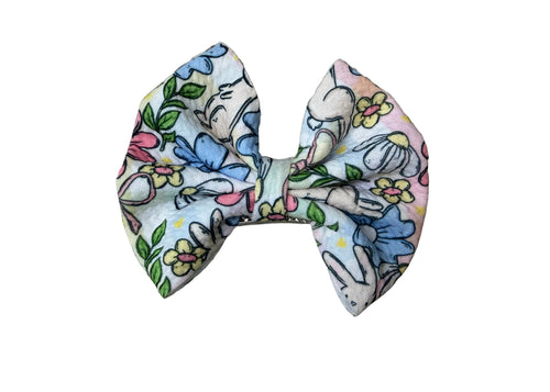 Checker Floral Bunny Bow