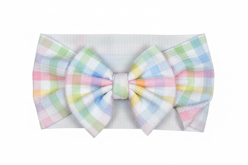 Pastel Gingham Bow